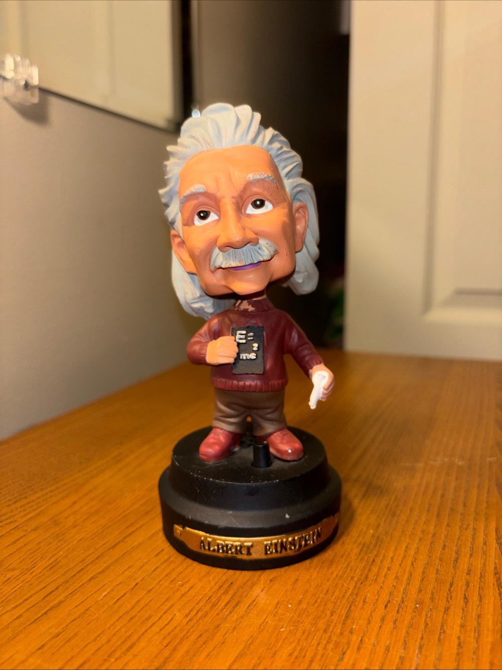 Albert Einstein Collectible Figurine - White Hair, Brown Outfit